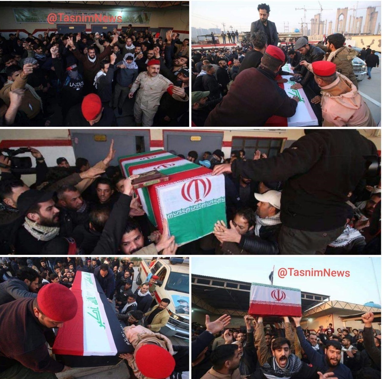 آغاز مراسم وداع با پیکر سردار شهید سلیمانی از کاظمین