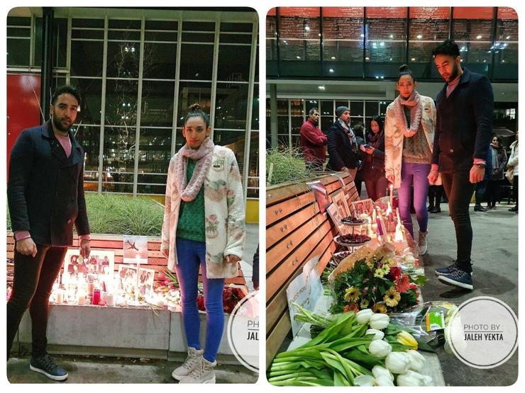 کیمیا علیزاده در مراسم سوگواری کشته شدگان پرواز اوکراین در دانشگاه آیندهوونِ هلند حضور یافت.