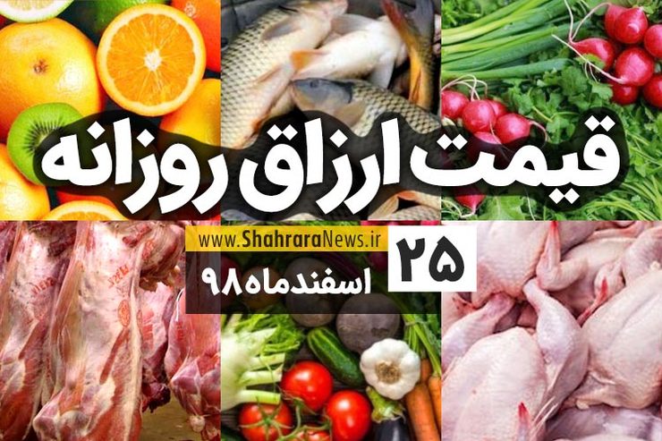 نرخ‌نامه محصولات زراعی و باغی و محصولات پروتئینی شهر مشهد در بازار‌های شهرداری و فروشگاه‌های شهرما مشهد در بازار امروز ۲۵ اسفند اعلام شد.