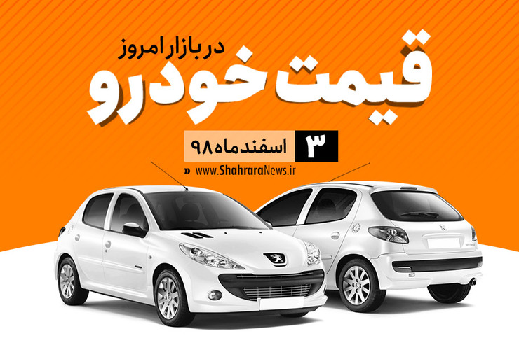 قیمت خودرو، امروز ۳ اسفند، در بازار آزاد نسبت به پنجشنبه (یکم اسفند) با افزایش متوسط ۲ میلیون تومانی همراه است.