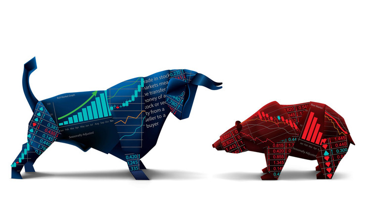 بازار گاوی Bull market و بازار خرسی Bear market از جمله واژه‌هایی هستند که در توصیف وضعیت بازار سرمایه به کار می‌روند. هنگامی که بازار رو به رشد باشد و قیمت سهام روندی صعودی داشته باشد، می‌گویند «بازار گاوی» است.