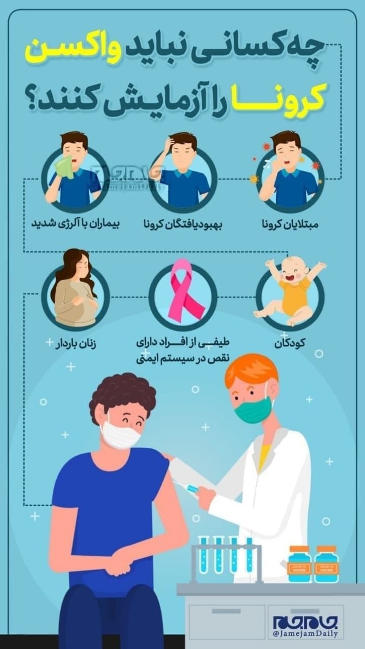 شرایط افرادی که نمی‌توانند واکسن کرونای ایرانی را تزریق کنند، در ادامه مشاهده می‌کنید.