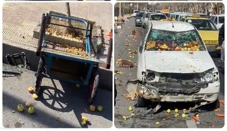 در روزهای اخیر، ویدیویی در شبکه‌های اجتماعی منتشر شده است که لحظاتی را پس از تصادف یک پراید با یک گاری دستی در شهر شیراز نشان می‌دهد. از آنچه در ویدئو دیده می‌شود مشخص است که جلوبندی و سقف پراید در برخورد با گاری آسیب جدی دیده اما گاری دستی سالم به نظر می‌رسد. این گاری پس از تصادف درون جوی آب افتاده است.