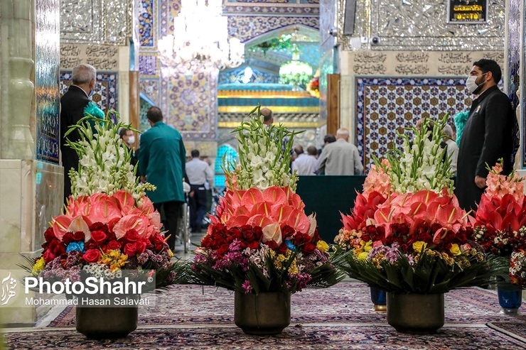 حرم مطهر رضوی در آستانه میلاد امام رضا (ع)؛ غرق در نور و شادی