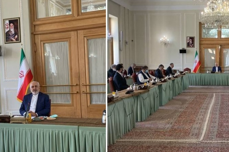 نمایندگانی از طالبان و دولت افغانستان در تهران | ظریف: ایران آماده کمک به روند مذاکرات بین افغان‌ها است + فیلم