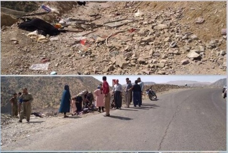 ظهر امروز واژگونی مینی بوس در شهرستان کامیاران کردستان ۱۶ کشته و ۱۲ مصدوم بر جای گذاشت.