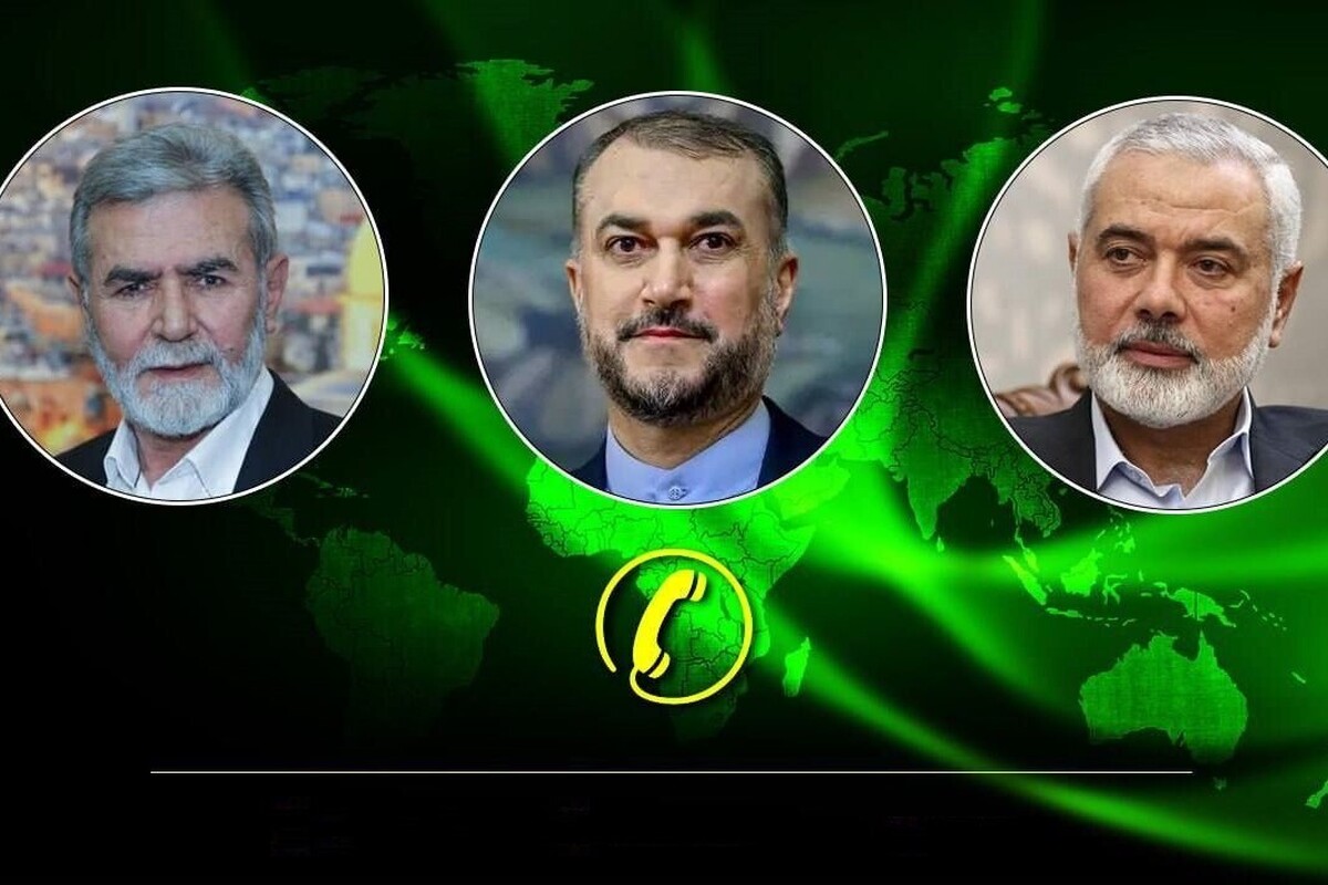 وزیر امور خارجه جمهوری اسلامی ایران در تماس تلفنی با رهبران گروه‌های مقاومت اسلامی فلسطین بر ادامه حمایت‌های ایران از ملت فلسطین تاکید کرد.