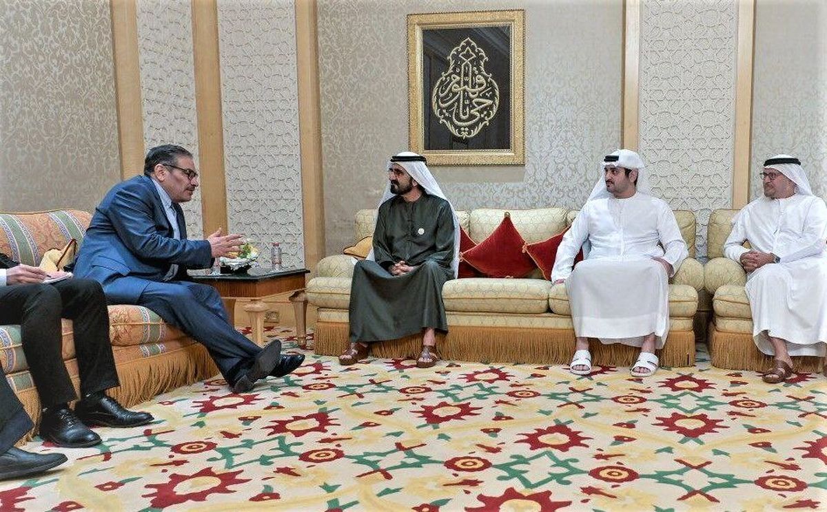 شیخ محمد بن راشد آل مکتوم در دیدار با دبیر شورای‌عالی امنیت ملی ایران نسبت به حل مشکلات اتباع و نهادهای ایرانی مستقر در دوبی قول مساعد داد.