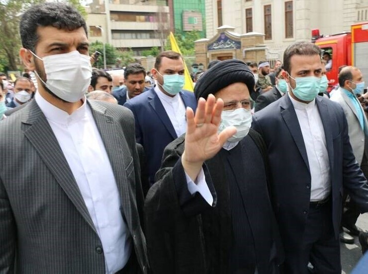 آیت‌‎الله رئیسی رئیس‌‎‌جمهور در راهپیمایی روز جهانی قدس در تهران حضور یافت.