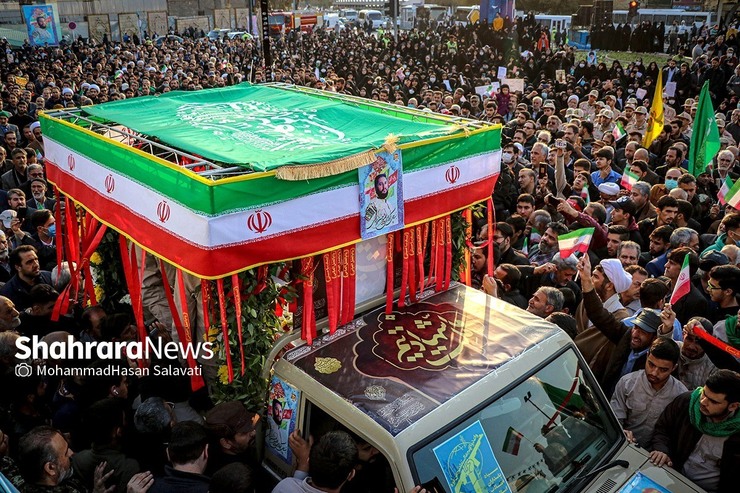 مراسم تشییع پیکر «حسن براتی» شهید مدافع امنیت در مشهد برگزار شد.