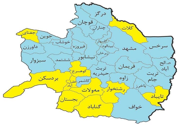 مدیر روابط عمومی دانشگاه علوم پزشکی مشهد از قرار گرفتن ۲۳ شهر استان در وضعیت آبی کرونایی خبر داد.
