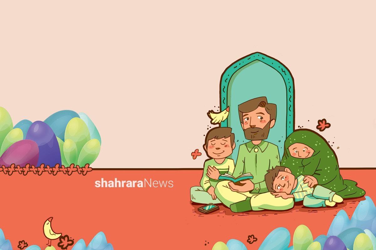 بابا کتاب دعا دستش دارد. برادرم موبایلش را به گوشش چسبانده است و دارد زیارت‌نامه می‌خواند.