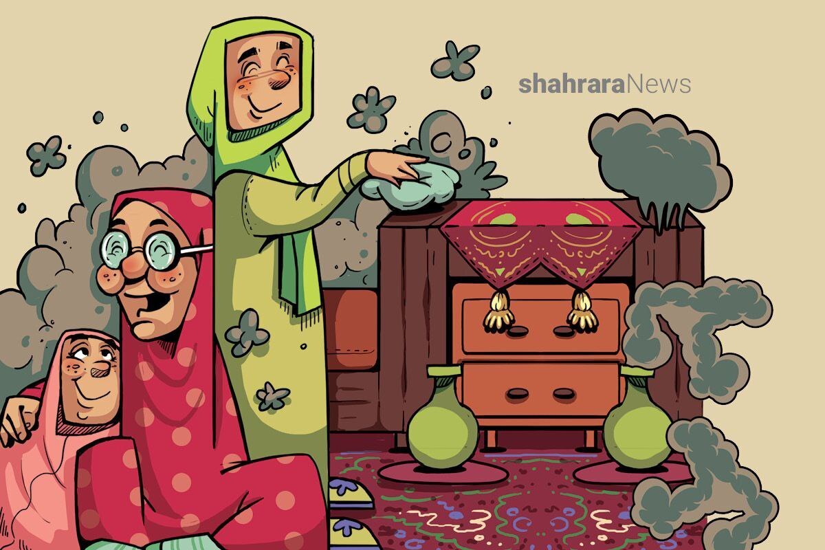 هر سال یک هفته پیش از اینکه عید، مامان هرروز به خانه‌ی مادربزرگ می‌رود تا در خانه‌تکانی کمک کند. مریم هم همیشه با او به خانه‌ی خانم‌جان می‌رود زیرا او را خیلی دوست دارد.
