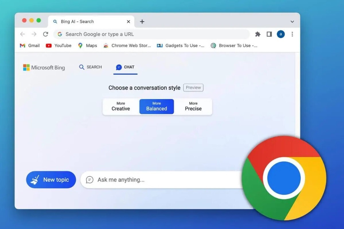 «چت‌بات بینگ» (Bing Chat) که صرفا در دسترس کاربران مایکروسافت «اج» (Edge) بود برای کاربران گوگل‌کروم و سافاری نیز منتشر شد.