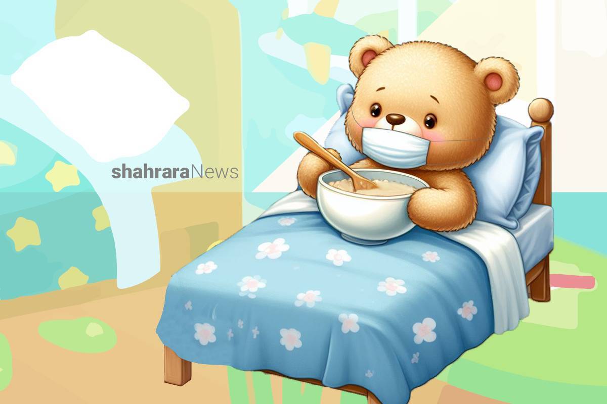 از چند روز پیش خرس کوچولو سرما خورده بود. دوستانش با هم قرار گذاشته بودند که به عیادتش بروند. هریک از آن‌ها می‌خواست برایش یک غذای خوش‌مزه و مقوی ببرد که زودتر حالش خوب شود.