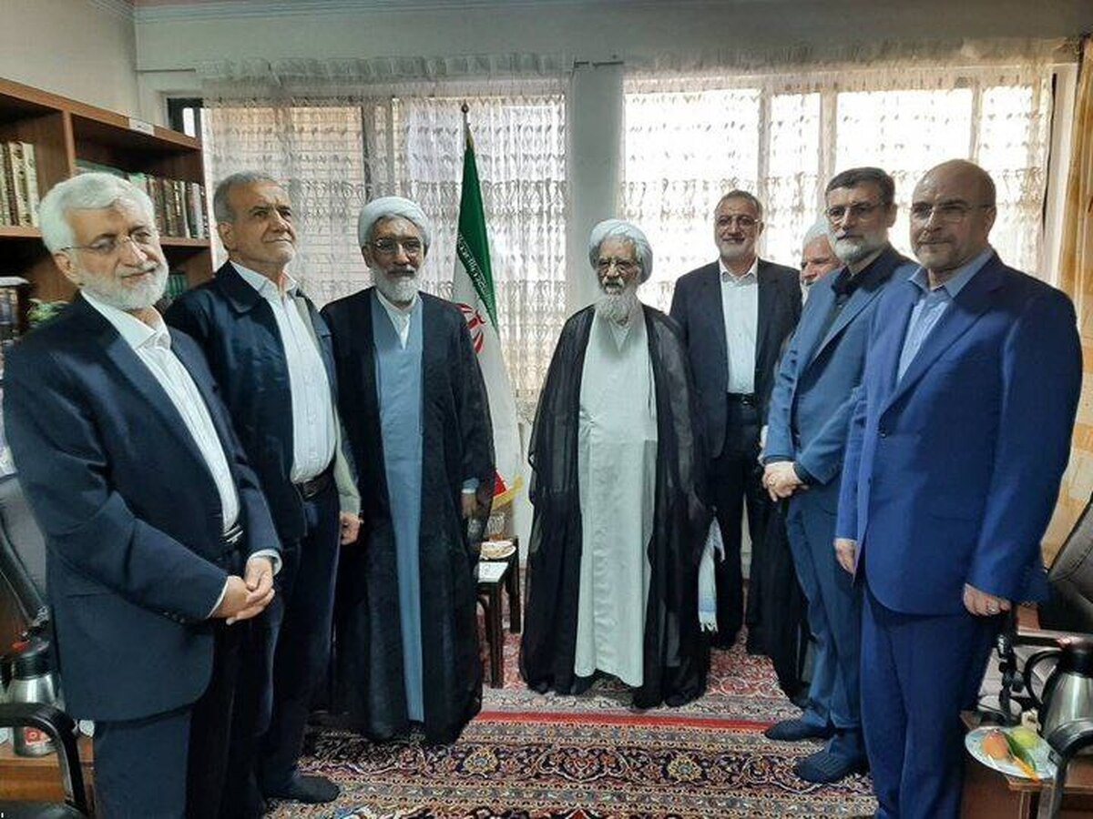 ۶ کاندیدای انتخابات ریاست‌جمهوری با آیت‌الله موحدی‌کرمانی دیدار کردند.