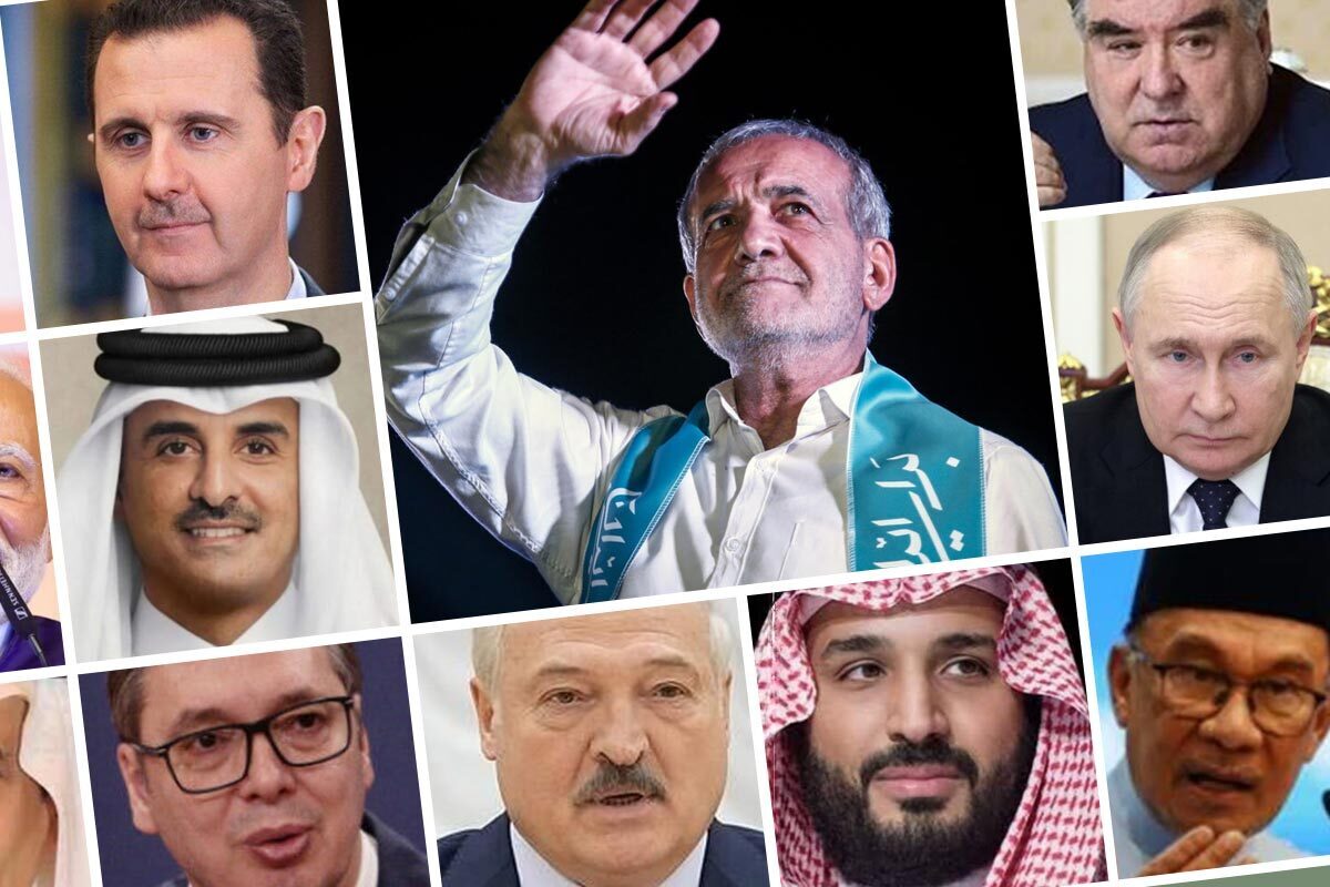 پس از اعلام رسمی انتخاب مسعود پزشکیان به عنوان رئیس جمهور منتخب مردم ایران در چهاردهمین دوره انتخابات ریاست جمهوری مقامات کشورهای مختلف این موفقیت را به او و ملت ایران تبریک گفتند.