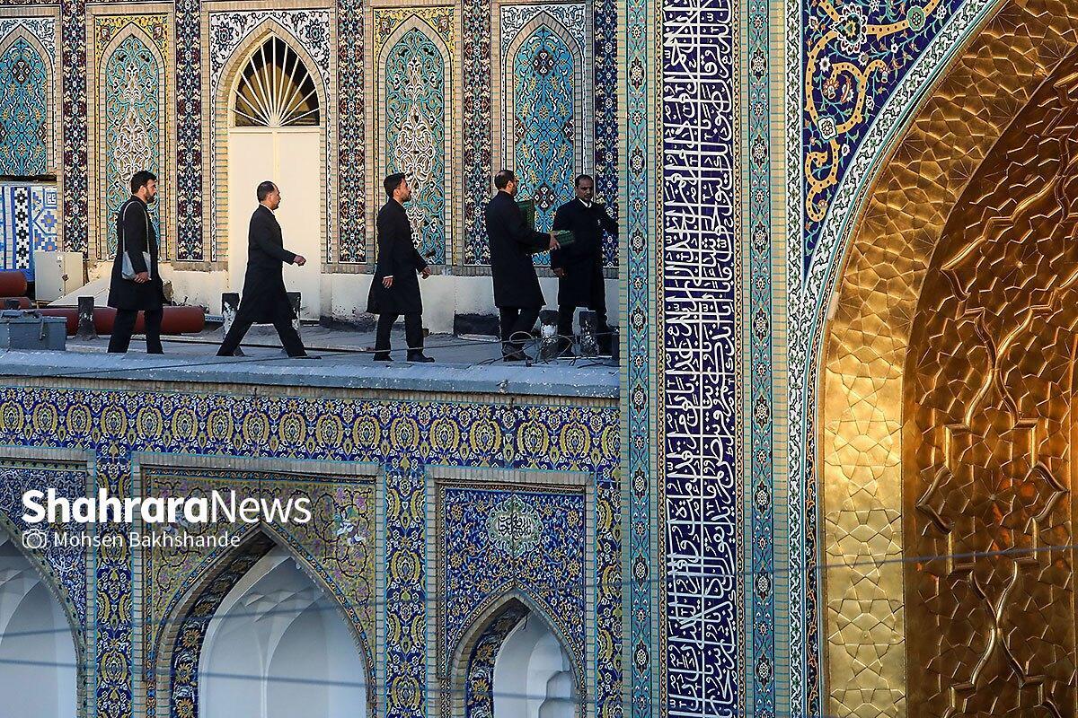 حرم مطهر رضوی در آستانه‌ شهادت امام حسن عسکری(ع) سیاه‌پوش شد.