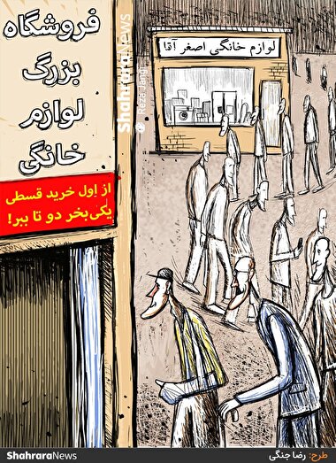کارتون | فروشگاه‌های بزرگ لوازم خانگی منجر به حذف کسب و کارهای خرد می‌شوند