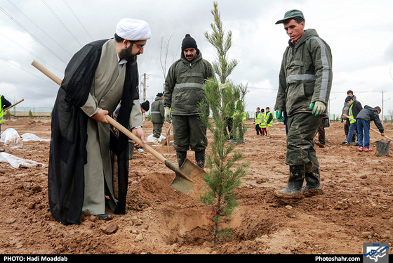 مراسم درختکاری در آرامستان بهشت رضوان / عکس: هادی مودب / شهرآرا