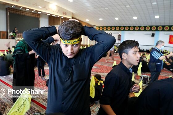 مراسم بدرقه کاروان دانش‌آموزی به راهپیمایی اربعین