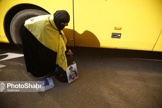 مراسم بدرقه کاروان دانش‌آموزی به راهپیمایی اربعین